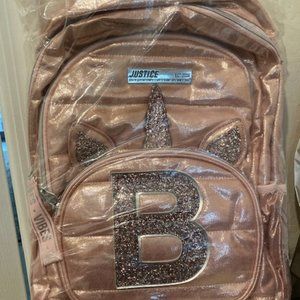 Backpact with Letter B and Unicorn